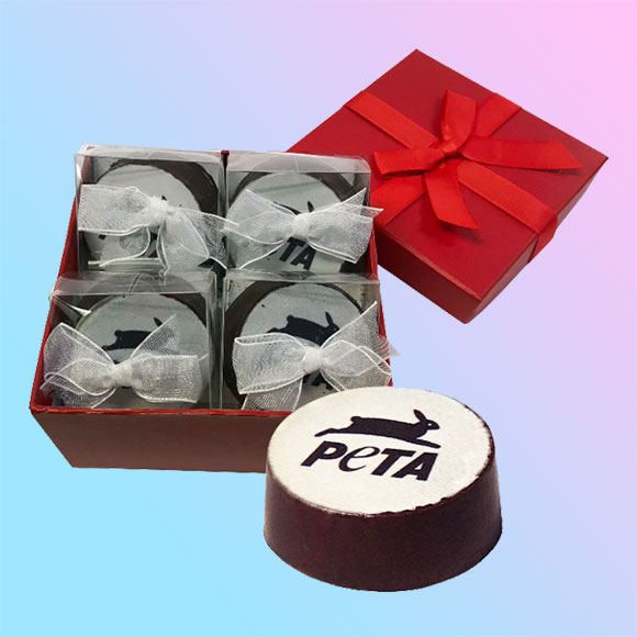 PETA Vegan Almond Butter Caramel Cup 4-Piece Gift Box