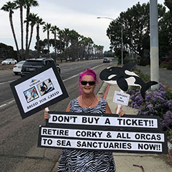Image of Alison protesting