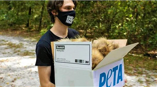 why PETA gives fur donations