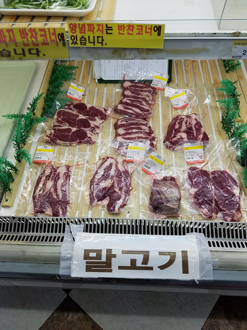 horse meat sold in market