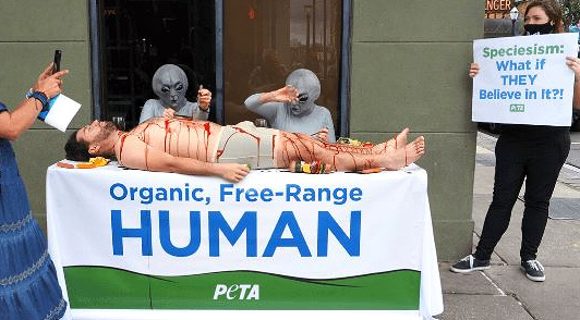 aliens eating human