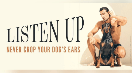 Sam Asghari and his pup in PETA ad