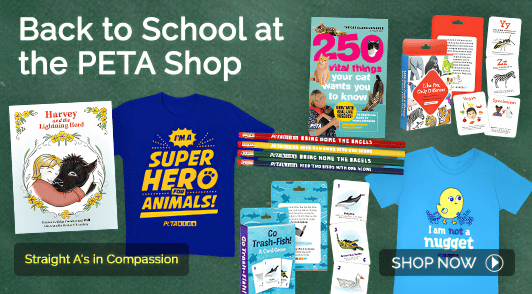 back to school supplies from the PETA shop