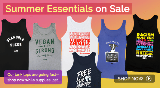 tank tops from the PETA Shop