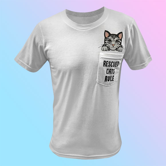 Rescue Cat Unisex Pocket T-Shirt