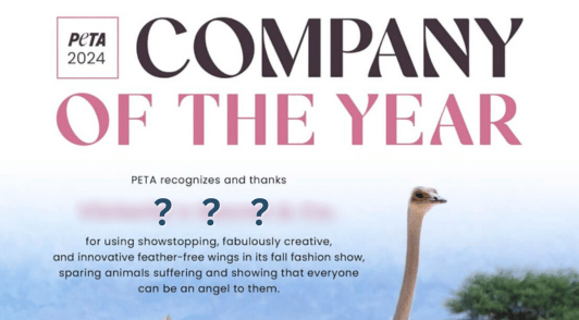 company of the year award with an image of an ostrich
