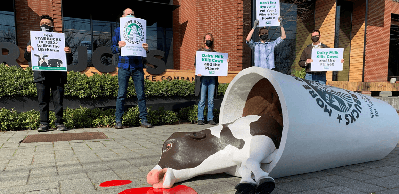starbucks protest seattle Starbucks Baristas: Urge Corporate Leaders to End the Unethical Vegan Milk Charge!
