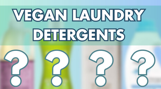vegan laundry detergents with question marks over them