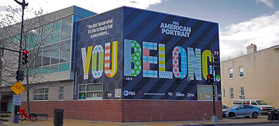 A photo of the "You Belong" mural in Columbia Heights.