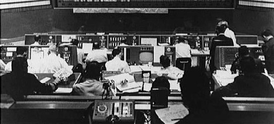 The Manned Space Flight Network Control Center at Goddard Space Center in Greenbelt, Maryland. (Source: NASA)