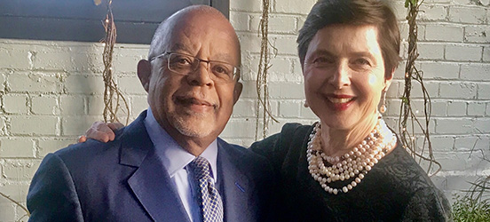 Henry Louis Gates, Jr., with Isabella Rossellini on Finding Your Roots.