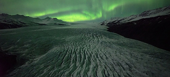 The waters of Argentina, glowing with mysterious green lights.