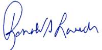Ronald S. Lauder, President, Signature