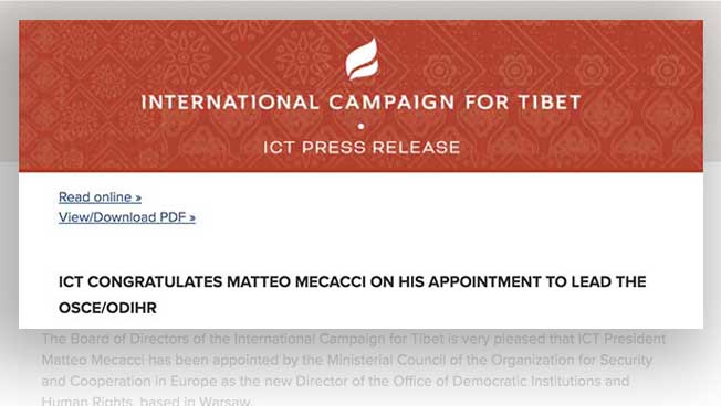 ICT President Matteo Mecacci