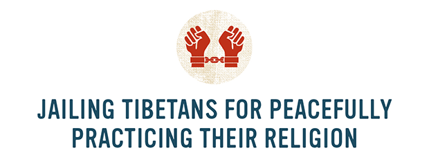 Jailing Tibetans for practicing their religion