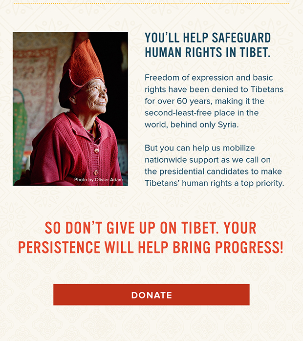 Help safeguard human rights in Tibet