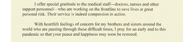 Message from the Dalai Lama