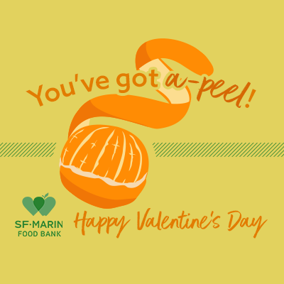 Illustrated Orange/You've got a-peel! Happy Valentine's Day