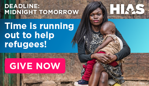 Deadline: Midnight tomorrow. Time is running out to help refugees! Give now