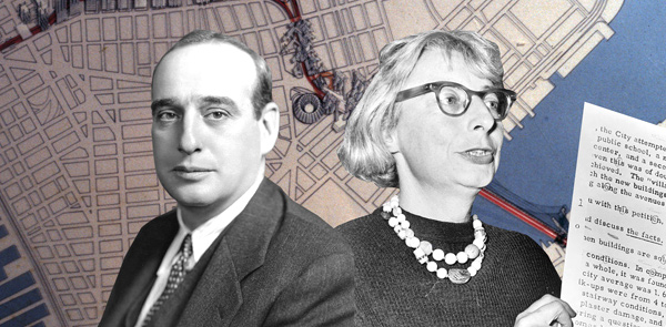Photograph of Robert Moses and Jane Jacobs