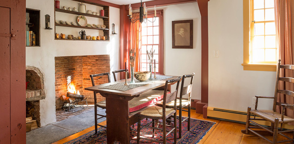 Fireplace in a kitchen