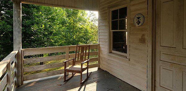 Empty rocking chair on a porch
