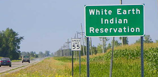 Highway sign for White Earth Reservation