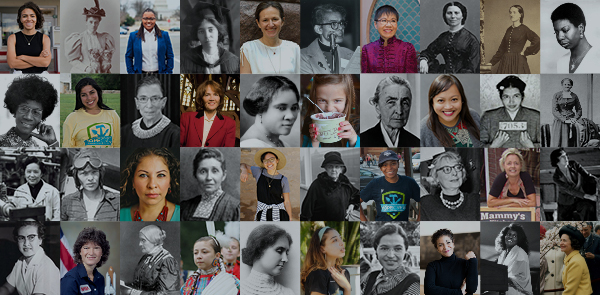 Tiled portraits of women