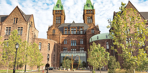 Tall brick building