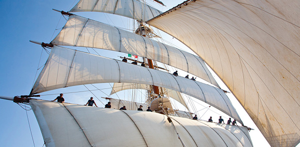 Sails of a large sailboat