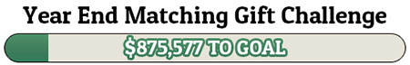 Year End Matching Gift Challenge - $875,577 TO GOAL