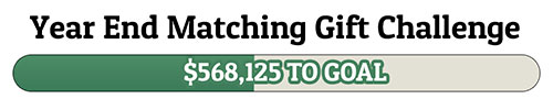 Year End Matching Gift Challenge - $568,125 TO GOAL!