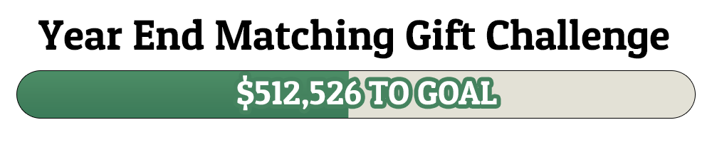 Year End Matching Gift Challenge - $512,526 TO GOAL!
