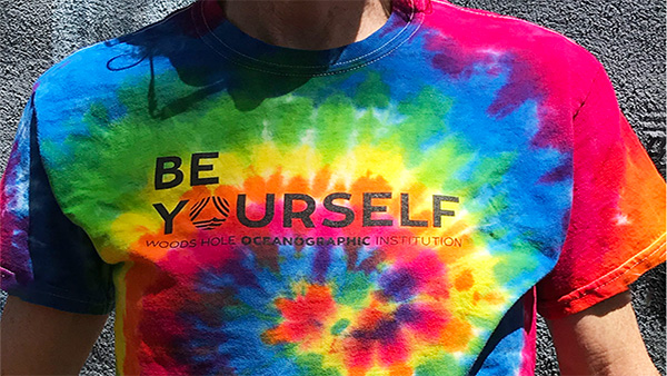 Be Yourself pride t-shirt available on Shop WHOI