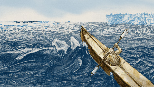 Paddling an angry, ancient ocean