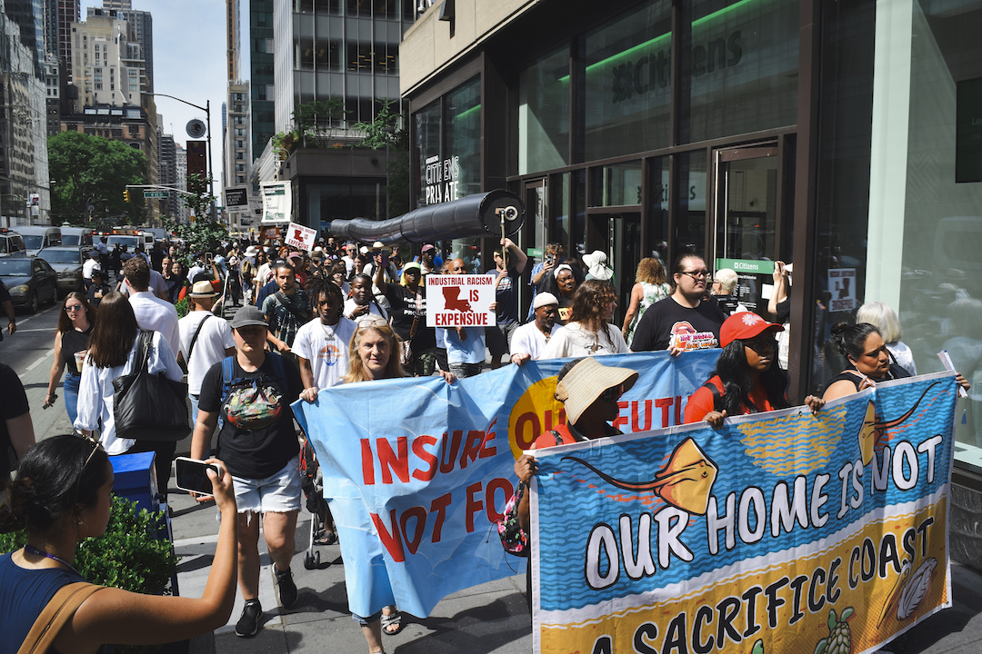 Hundreds of protestors marching in NYC