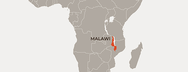 Map of Africa highlighting Malawi