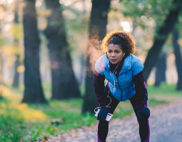 Woman exercising in cold weather