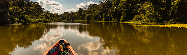 Image of a boat in the Amazon River