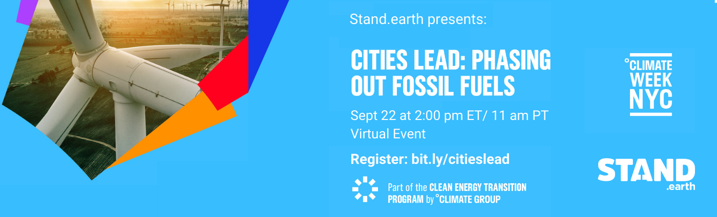 Poster for Cities Lead: Phasing out Fossil Fuels