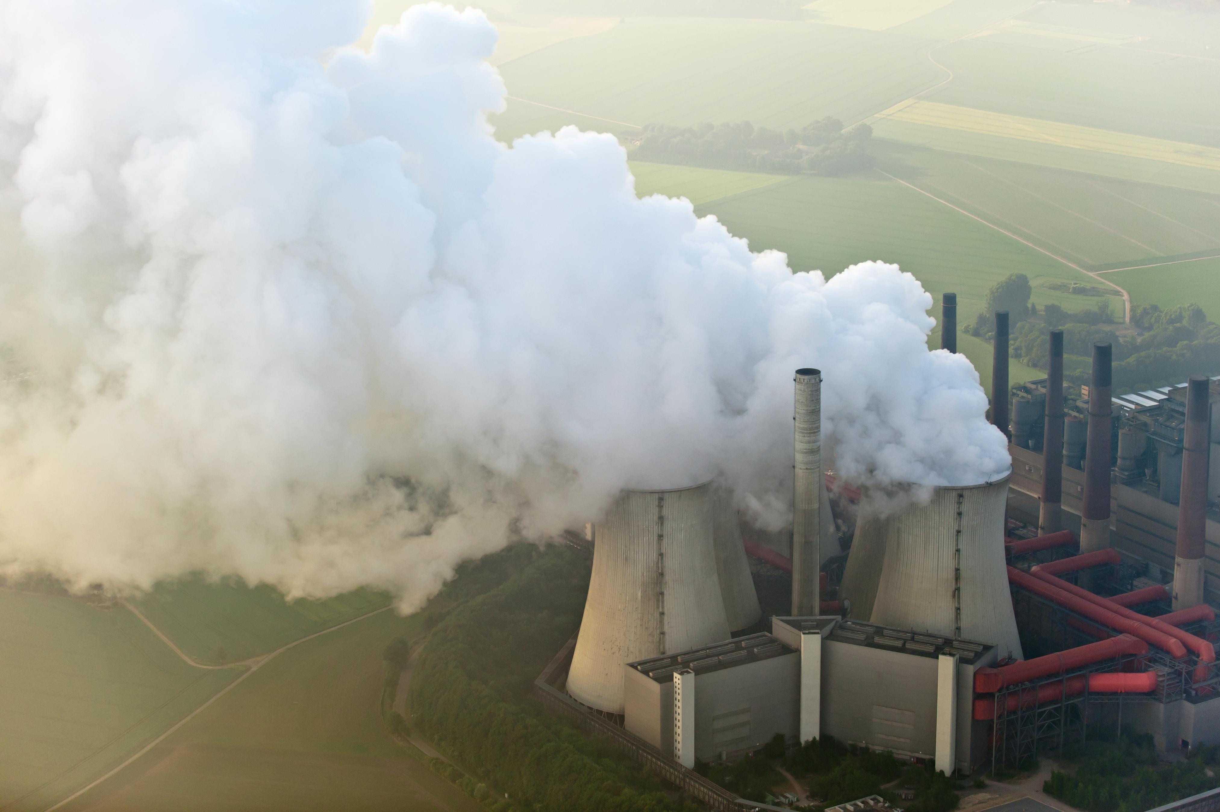 Aerial view of a coal power plant