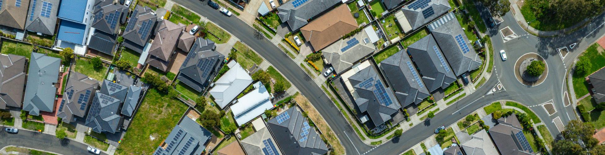 Homes with solar panels on the roof