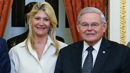 U.S. Sen. Bob Menendez of New Jersey (right) and his wife, Nadine Arslanian