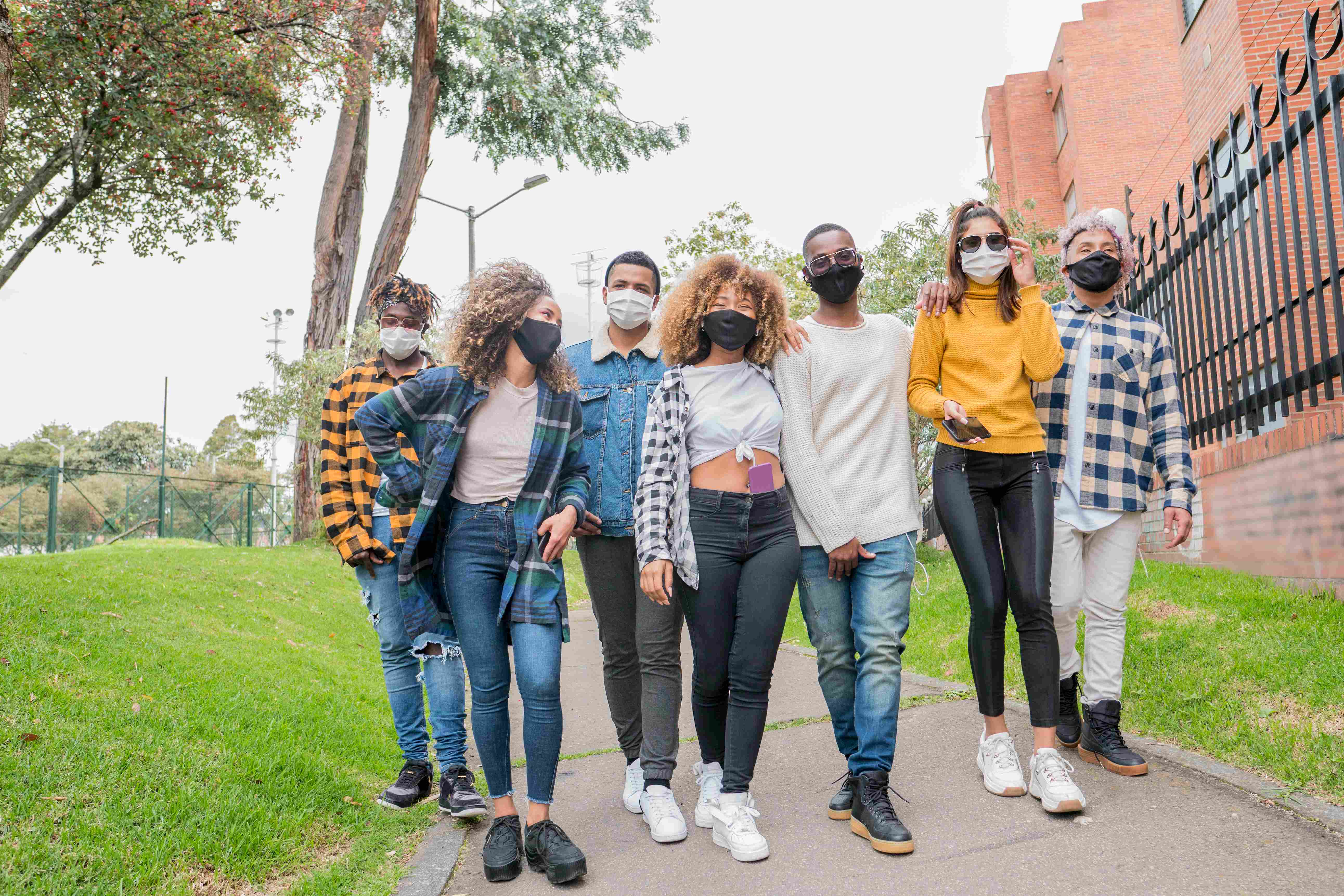 Group of masked walkers