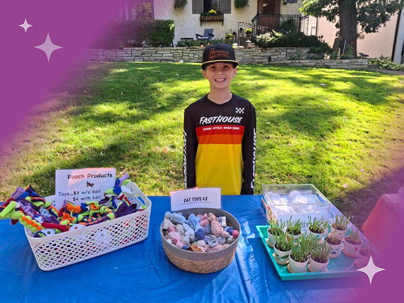 child hosting a fundraiser