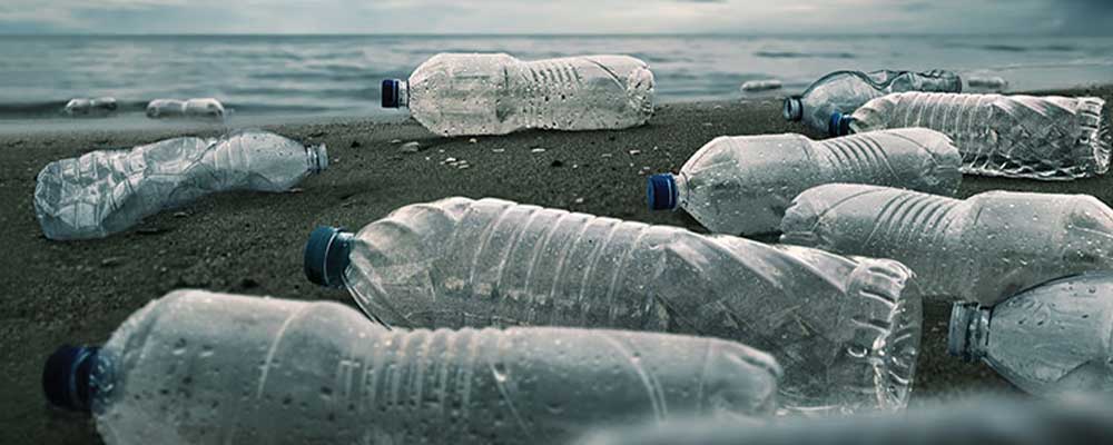 plastic bottles in ocean