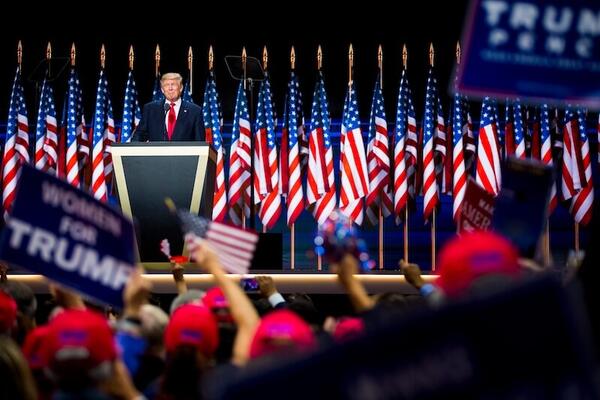 Trump and flags