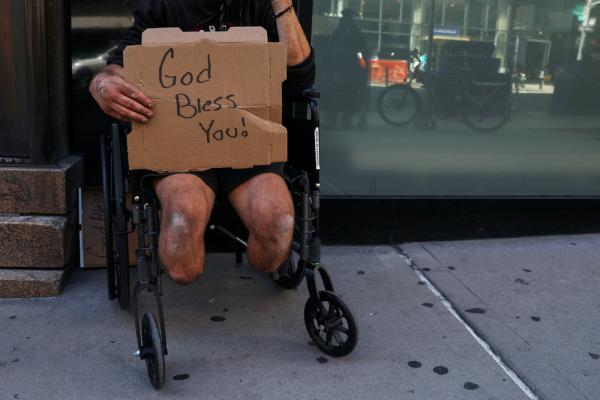 Chris, A homeless man in New York City. 