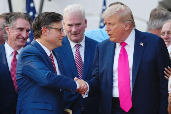 Donald Trump and U.S. House Speaker Mike Johnson