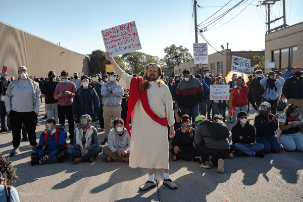 Protesters in Broadview, IL
